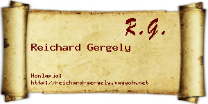 Reichard Gergely névjegykártya
